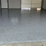 After Nano Concrete Coatings garage flake system in Portland, Oregon