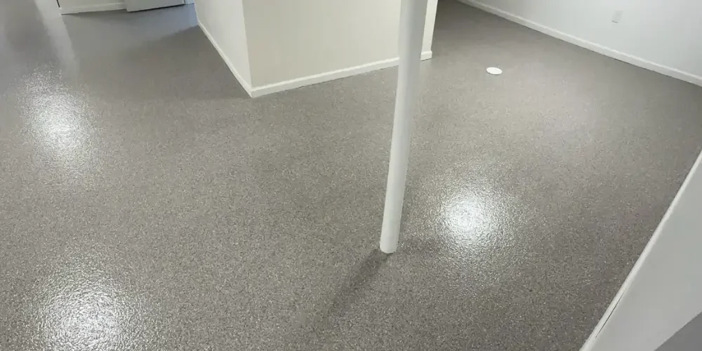 Nano Concrete Coatings basement flake system in Portland, Oregon