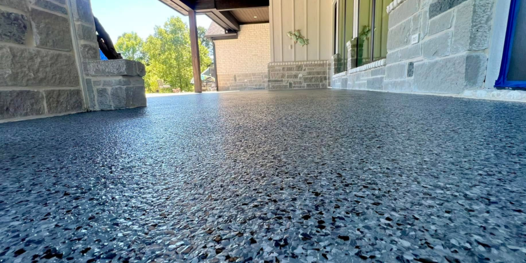 Nano Concrete Coatings patio flake system in Beaverton, Oregon