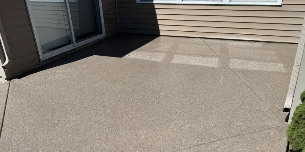Nano Concrete Coatings patio flake system in Portland, Oregon
